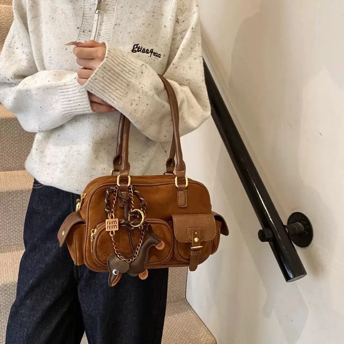 Bolso Baguette Lujan en tonos tierra